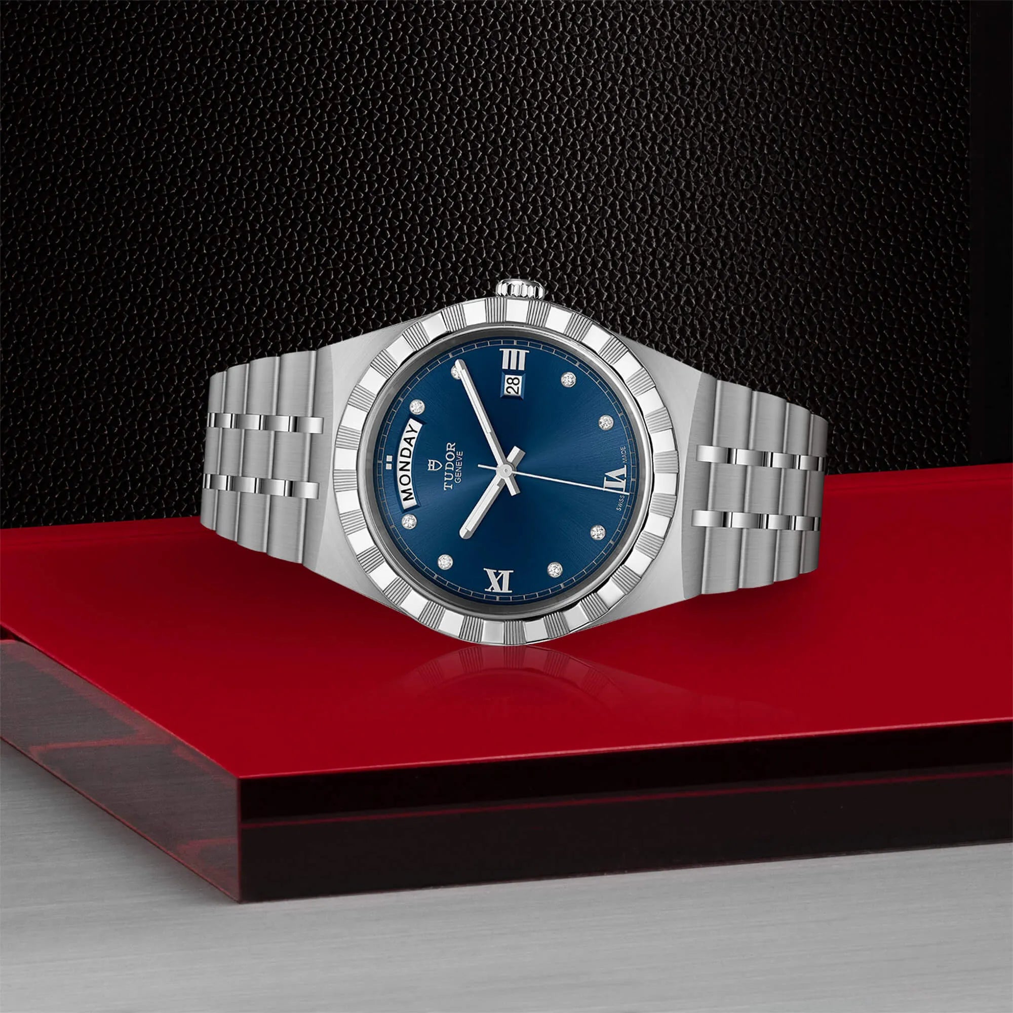  Shop Authentic Tudor Royal Automatic Diamonds Blue Dial Silver Steel Strap Watch for Men - M28600-0006 - Luxxuri