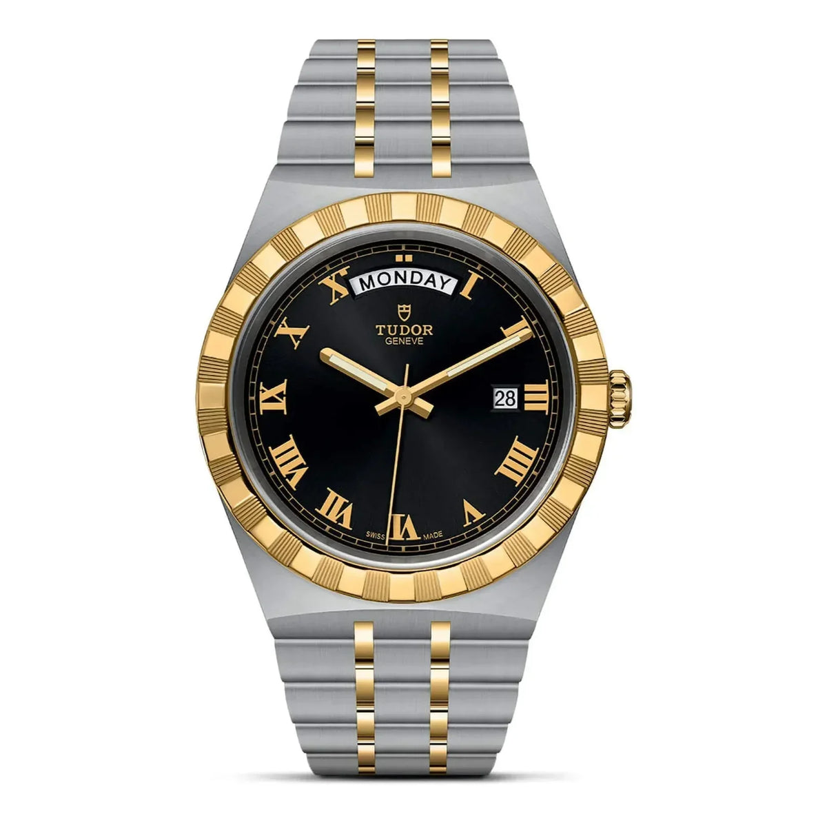  Shop Authentic Tudor Royal Automatic Black Dial Two Tone Steel Strap Watch for Men - M28603-0003 - Luxxuri