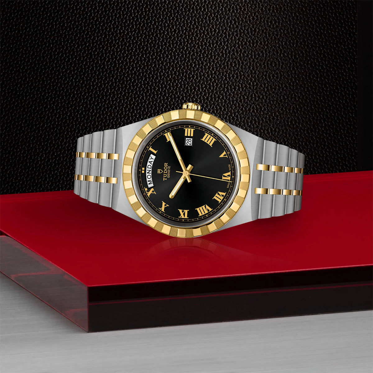  Shop Authentic Tudor Royal Automatic Black Dial Two Tone Steel Strap Watch for Men - M28603-0003 - Luxxuri