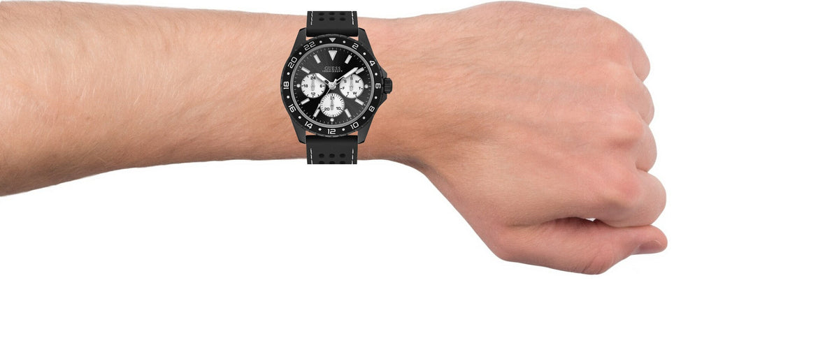  Shop Authentic Guess Odyssey Quartz Black Dial Black Silicone Strap Watch For Men - W1108G3 - Luxxuri