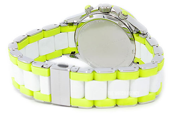  Shop Authentic Marc Jacobs Rock Chronograph White Dial White & Green Silicone Strap Watch for Women - MBM2592 - Luxxuri
