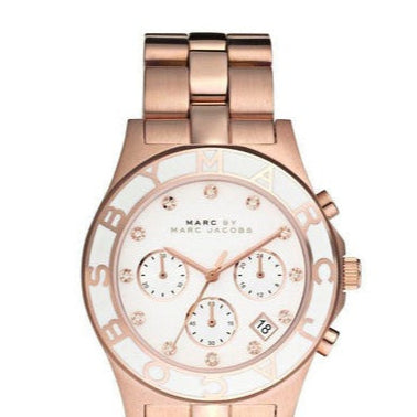 Shop Authentic Marc Jacobs Blade Chronograph White Dial Rose Gold Steel Strap Watch for Women - MBM3082 - Luxxuri