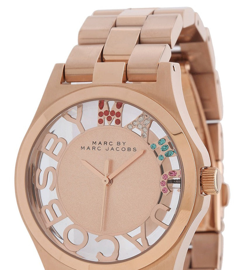  Shop Authentic Marc Jacobs Henry Skeleton Rose Gold Dial Rose Gold Steel Strap Watch for Women - MBM3264 - Luxxuri