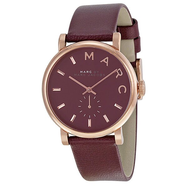  Shop Authentic Marc Jacobs Baker Maroon Dial Maroon Leather Strap Watch for Women - MBM1267 - Luxxuri