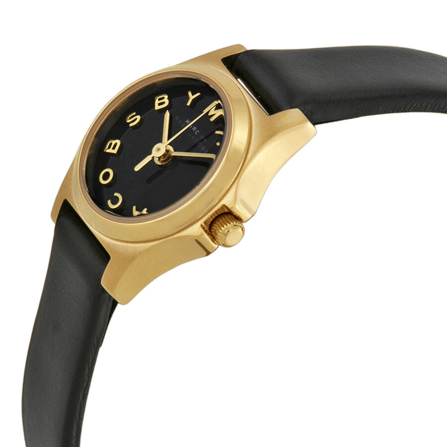 Shop Authentic Marc Jacobs Henry Dinky Black Dial Black Leather Strap Watch for Women - MBM1240 - Luxxuri