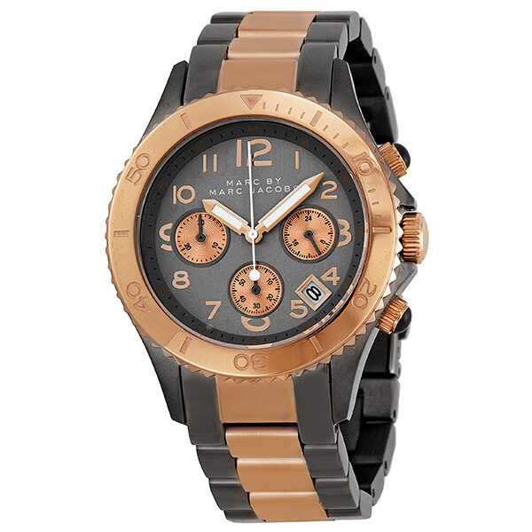  Shop Authentic Marc Jacobs Marc Chronograph Grey Dial Two Tone Steel Strap Watch for Men - MBM3157 - Luxxuri
