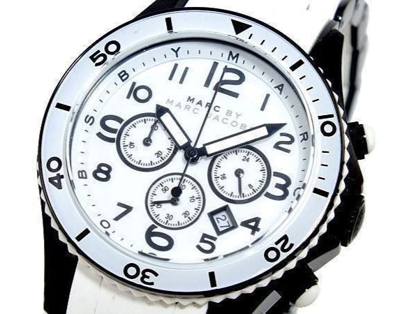  Shop Authentic Marc Jacobs Rock Chronograph White Dial White Silicone Strap Watch for Women - MBM2574 - Luxxuri
