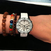  Shop Authentic Marc Jacobs Rock Chronograph White Dial White Silicone Strap Watch for Women - MBM2574 - Luxxuri