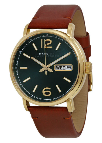  Shop Authentic Marc Jacobs Fergus Green Dial Brown Leather Strap Watch for Men - MBM5077 - Luxxuri