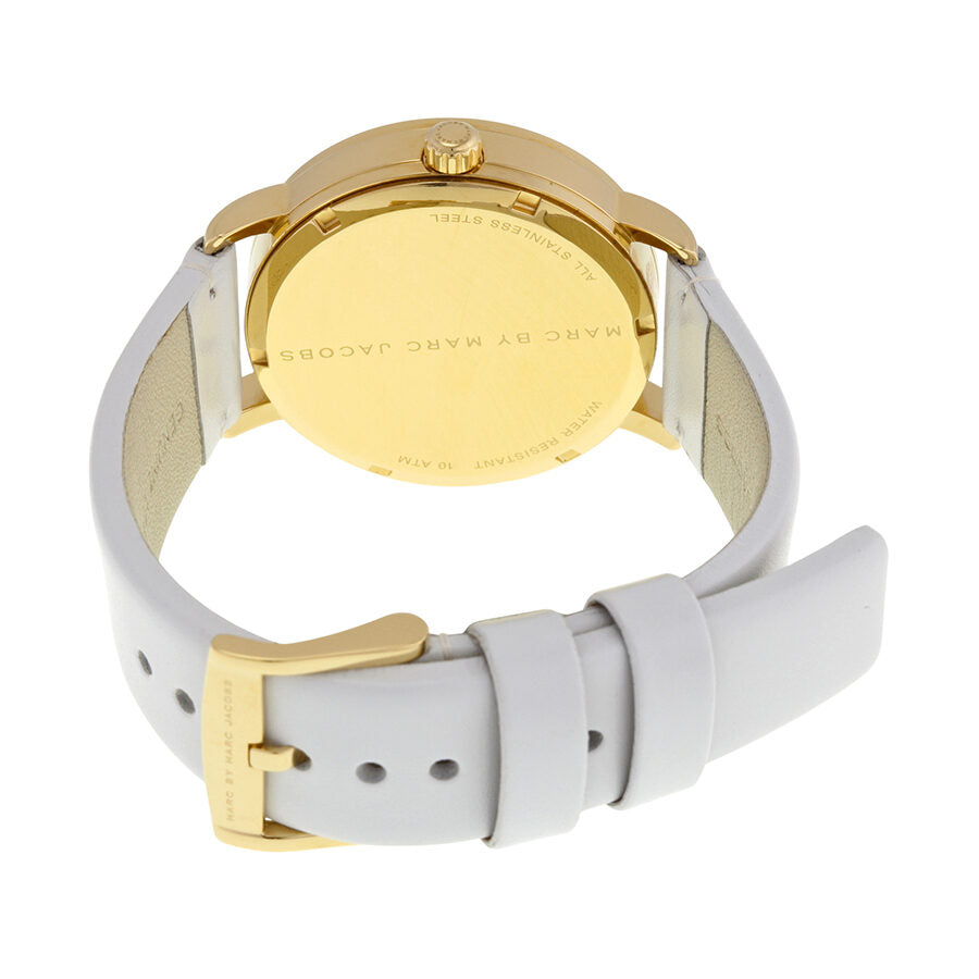  Shop Authentic Marc Jacobs Fergus White Dial White Leather Strap Watch for Women - MBM8653 - Luxxuri