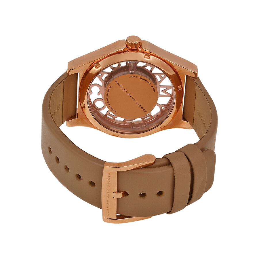  Shop Authentic Marc Jacobs Henry Dinky Skeleton Beige Dial Beige Leather Strap Watch for Women - MBM1245 - Luxxuri