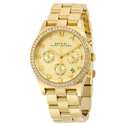  Shop Authentic Marc Jacobs Henry Chronograph Gold Dial Gold Steel Strap Watch for Women - MBM3105 - Luxxuri