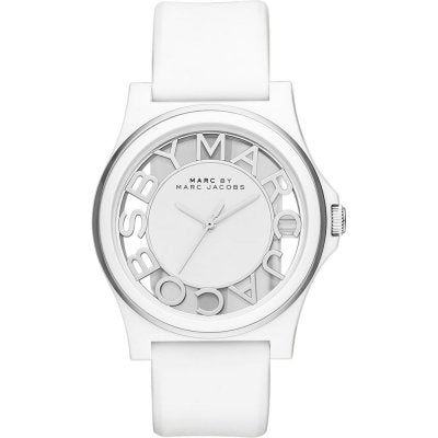  Shop Authentic Marc Jacobs Henry Skeleton White Dial White Leather Strap Watch for Women - MBM1241 - Luxxuri