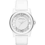  Shop Authentic Marc Jacobs Henry Skeleton White Dial White Leather Strap Watch for Women - MBM1241 - Luxxuri