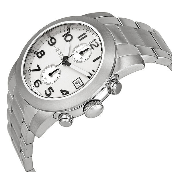 Shop Authentic Marc Jacobs Larry Chronograph White Dial Silver Steel Strap Watch for Men - MBM5030 - Luxxuri