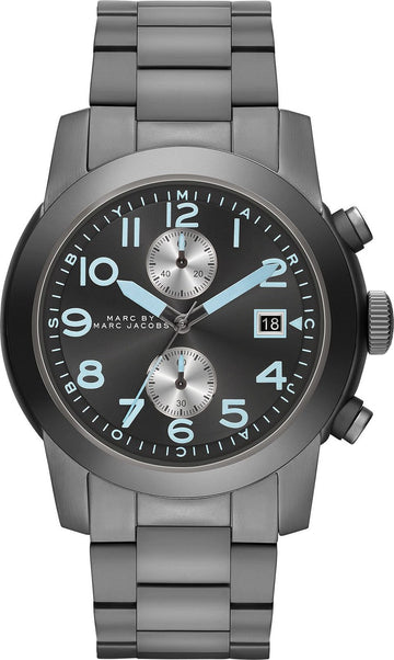  Shop Authentic Marc Jacobs Larry Chronograph Black Dial Gunmetal Grey Steel Strap Watch for Men - MBM5031 - Luxxuri