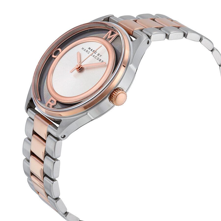  Shop Authentic Marc Jacobs Tether Transparent White Dial Two Tone Steel Strap Watch for Women - MBM3436 - Luxxuri