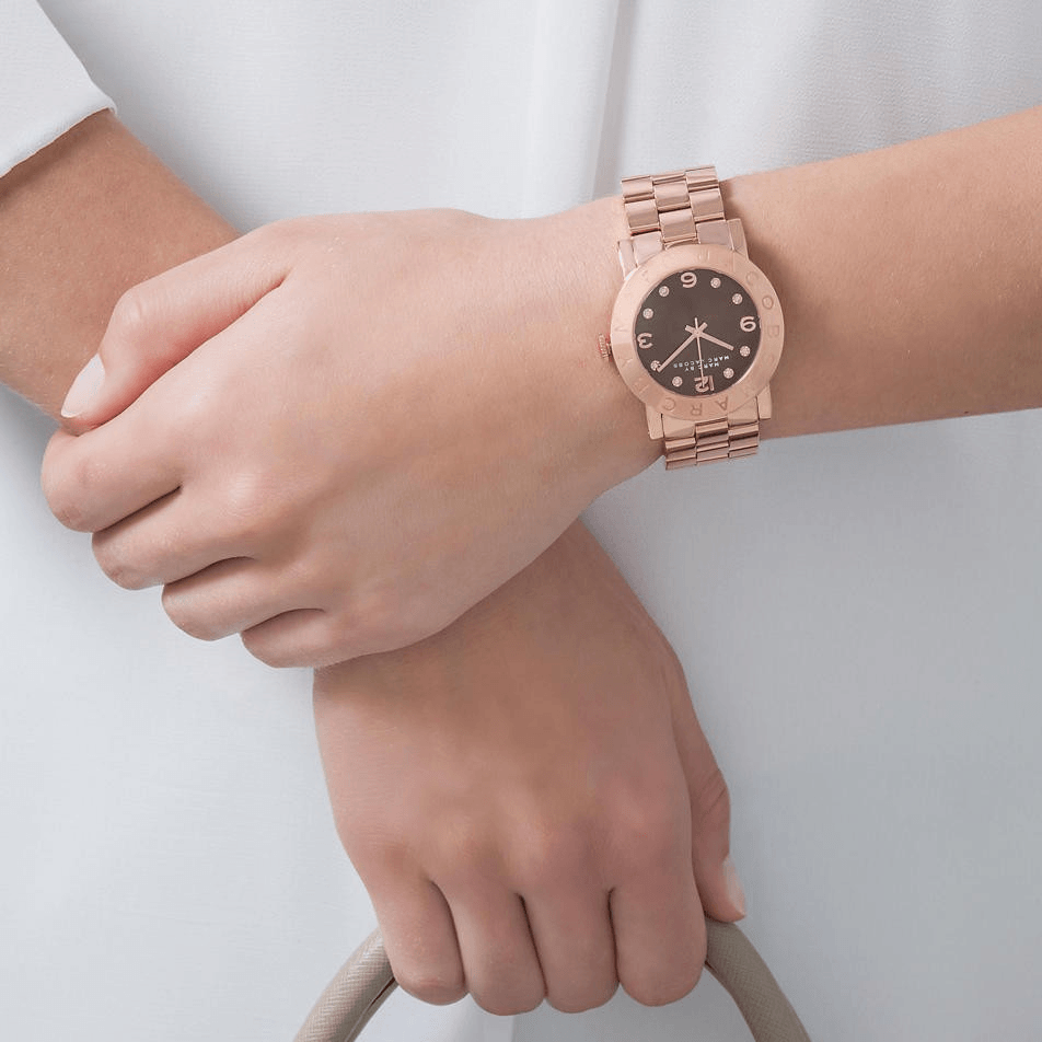  Shop Authentic Marc Jacobs Amy Brown Dial Rose Gold Steel Strap Watch for Women - MBM3167 - Luxxuri