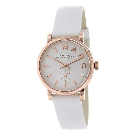  Shop Authentic Marc Jacobs Baker White Dial White Leather Strap Watch for Women - MBM1284 - Luxxuri