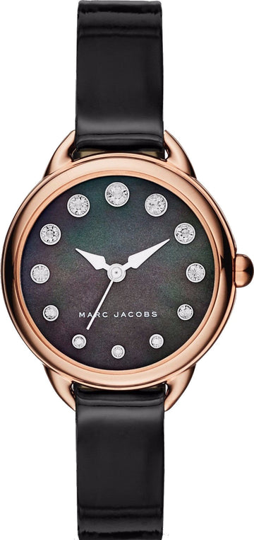  Shop Authentic Marc Jacobs Betty Mother of Pearl Black Dial Black Leather Strap Watch for Women - MJ1513 - Luxxuri