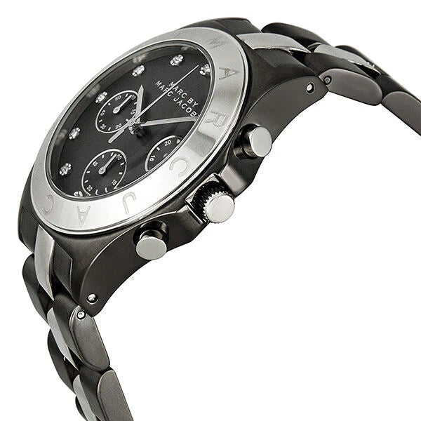  Shop Authentic Marc Jacobs Blade Chronograph Black Dial Two Tone Steel Strap Watch for Women - MBM3179 - Luxxuri