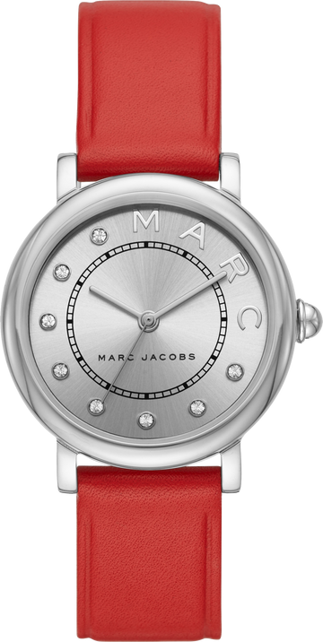  Shop Authentic Marc Jacobs Roxy Silver Dial Red Leather Strap Watch for Women - MJ1632 - Luxxuri