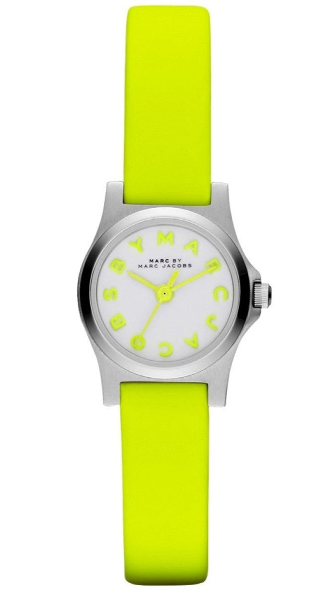  Shop Authentic Marc Jacobs Henry White Dial Neon Yellow Rubber Strap Watch for Women - MBM1235 - Luxxuri