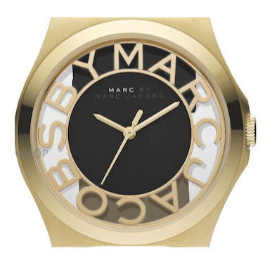  Shop Authentic Marc Jacobs Henry Skeleton Black Dial Black Leather Strap Watch for Women - MBM1246 - Luxxuri