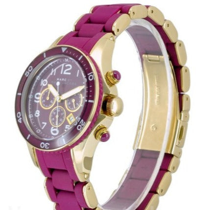  Shop Authentic Marc Jacobs Rock Chronograph Purple Dial Purple Silicone Strap Watch for Women - MBM2576 - Luxxuri