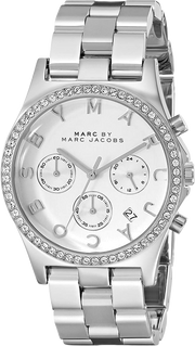  Shop Authentic Marc Jacobs Henry Chronograph Silver Dial Silver Steel Strap Watch for Women - MBM3104 - Luxxuri