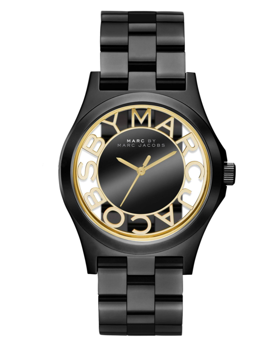  Shop Authentic Marc Jacobs Henry Transparent Black Dial Black Steel Strap Watch for Women - MBM3255 - Luxxuri