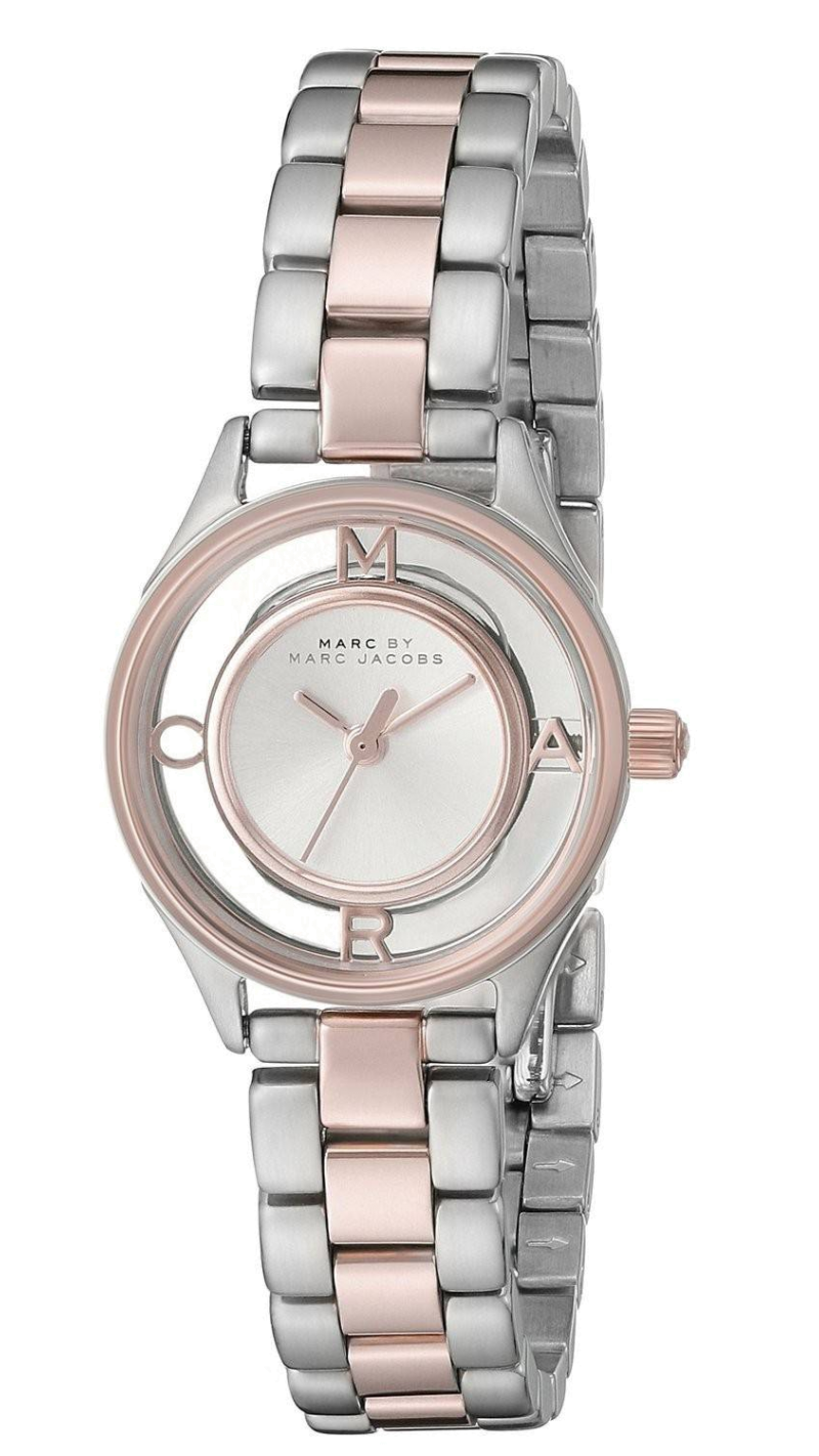  Shop Authentic Marc Jacobs Tether Transparent White Dial Two Tone Steel Strap Watch for Women - MBM3418 - Luxxuri