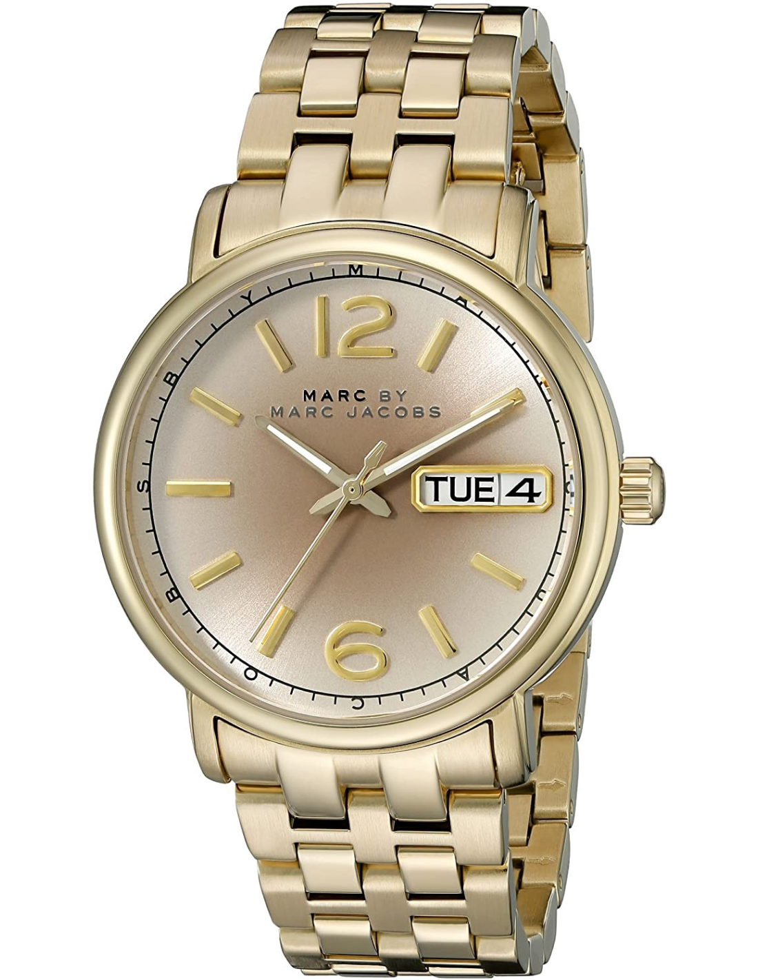  Shop Authentic Marc Jacobs Fergus Gunmetal Grey Dial Gold Steel Strap Watch for Women - MBM3429 - Luxxuri