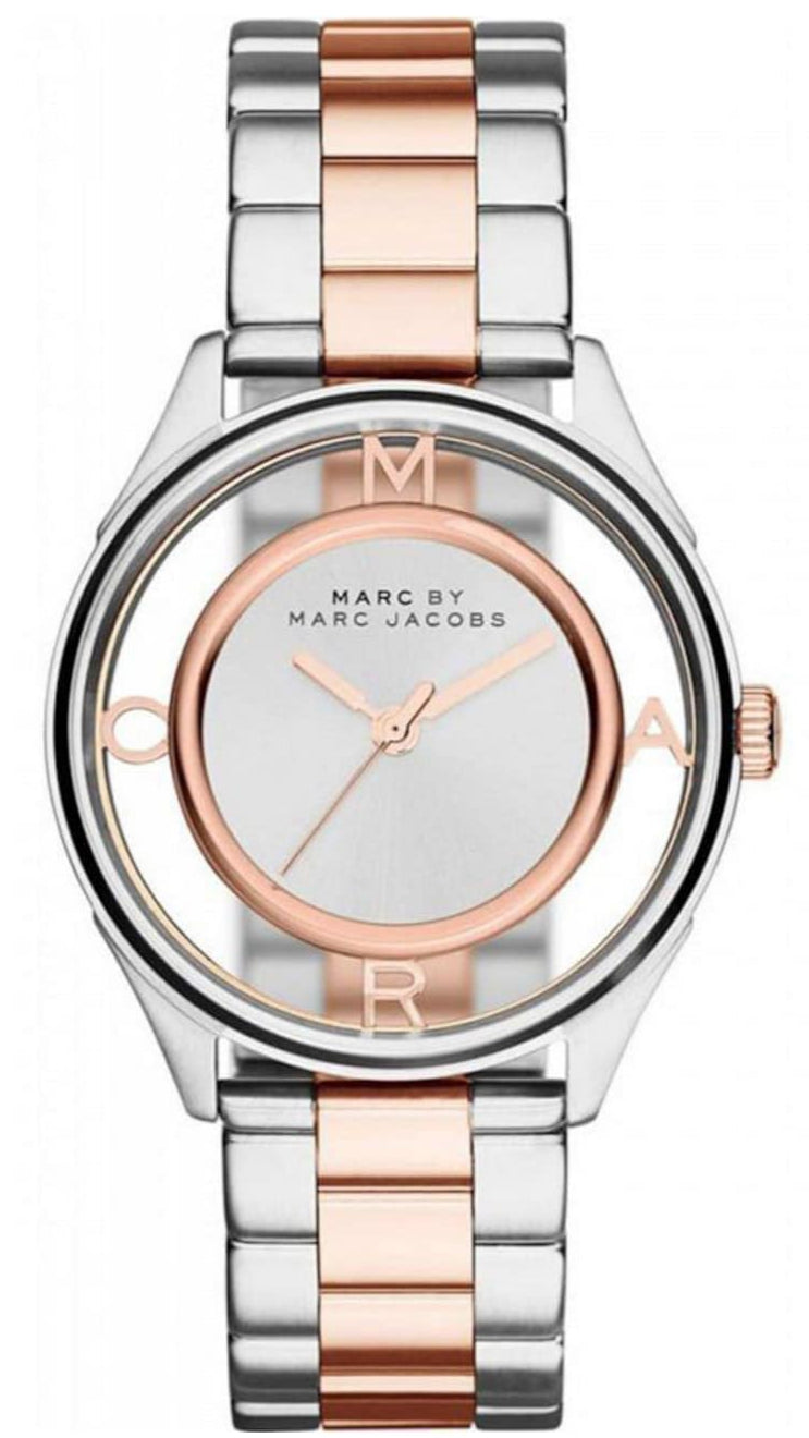  Shop Authentic Marc Jacobs Tether Transparent White Dial Two Tone Steel Strap Watch for Women - MBM3436 - Luxxuri