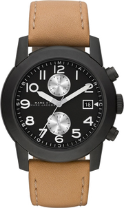  Shop Authentic Marc Jacobs Larry Chronograph Black Dial Brown Leather Strap Watch for Men - MBM5053 - Luxxuri