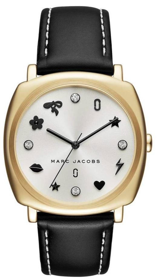  Shop Authentic Marc Jacobs Mandy White Dial Black Leather Strap Watch for Women - MJ1564 - Luxxuri