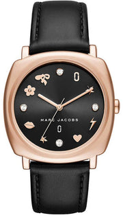  Shop Authentic Marc Jacobs Mandy Black Dial Black Leather Strap Watch for Women - MJ1565 - Luxxuri