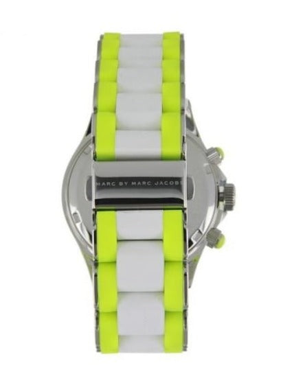  Shop Authentic Marc Jacobs Rock Chronograph White Dial White & Green Silicone Strap Watch for Women - MBM2592 - Luxxuri