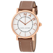  Shop Authentic Marc Jacobs Roxy White Dial Cement Brown Leather Strap Watch for Women - MJ1533 - Luxxuri