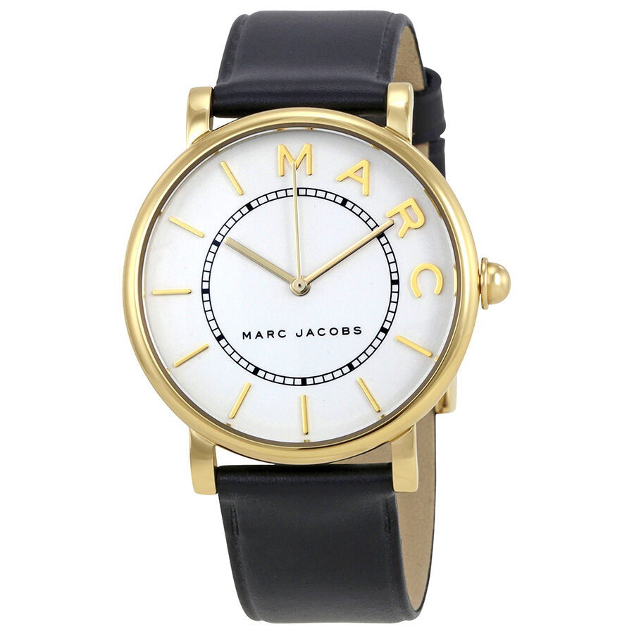  Shop Authentic Marc Jacobs Roxy White Dial Black Leather Strap Watch for Women - MJ1532 - Luxxuri