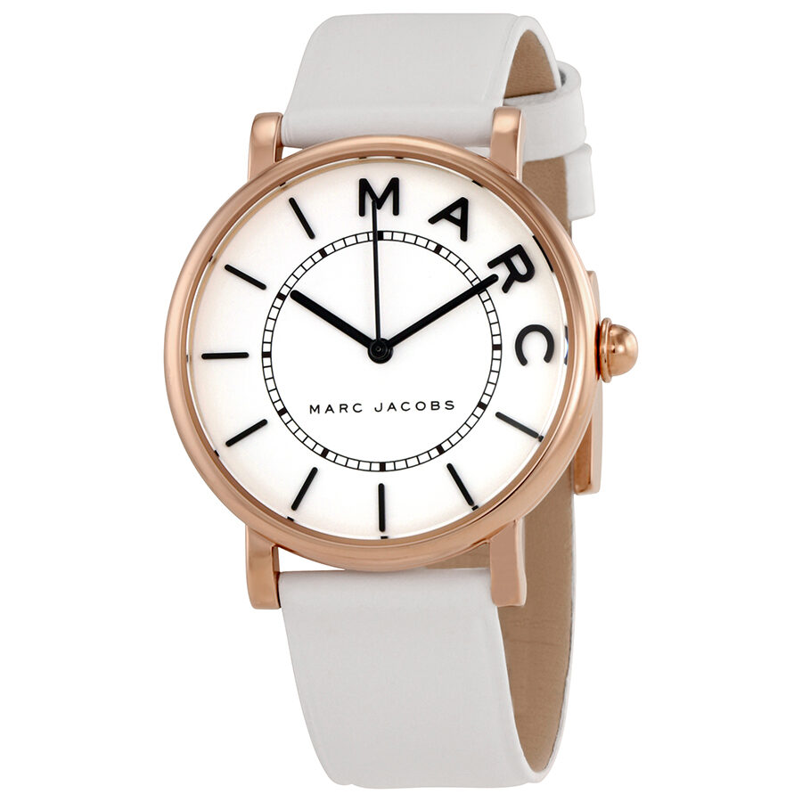  Shop Authentic Marc Jacobs Roxy White Dial White Leather Strap Watch for Women - MJ1561 - Luxxuri
