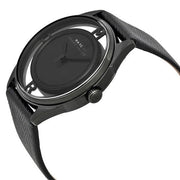 Shop Authentic Marc Jacobs Tether Transparent Black Dial Black Leather Strap Watch for Women - MBM1379 - Luxxuri
