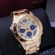  Shop Authentic Marc Jacobs Rock Metal Chronograph Gold Dial Gold Steel Strap Watch for Men - MBM3158 - Luxxuri