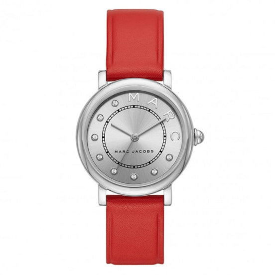  Shop Authentic Marc Jacobs Roxy Silver Dial Red Leather Strap Watch for Women - MJ1632 - Luxxuri
