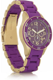  Shop Authentic Marc Jacobs Rock Chronograph Purple Dial Purple Silicone Strap Watch for Women - MBM2549 - Luxxuri