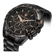  Shop Authentic Maserati Traguardo Chronograph Black Dial Black Steel Strap Watch For Men - R8873612048 - Luxxuri