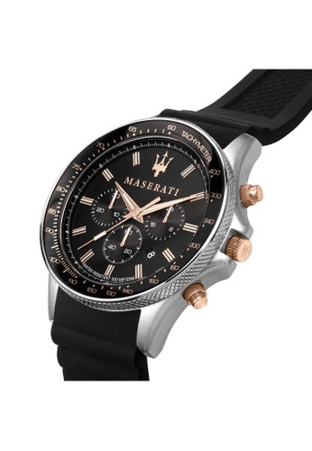  Shop Authentic Maserati SFIDA 44mm Black Silicon Chronograph Watch For Men - R8871640002 - Luxxuri