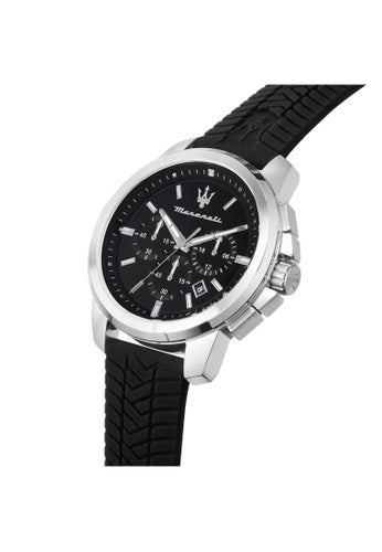  Shop Authentic Maserati Successo Chronoraph Black Dial Black Silicon Strap Watch For Men - R8871621014 - Luxxuri