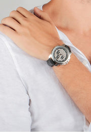  Shop Authentic Maserati Successo 44mm Grey Dial Black Leather Strap Watch For Men - R8871621006 - Luxxuri