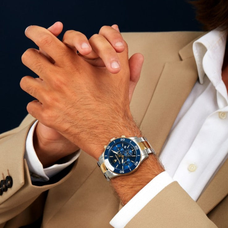  Shop Authentic Maserati Competizione Chronograph Blue Dial Two Tone Steel Strap Watch For Men - R8873600006 - Luxxuri